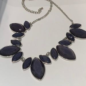 Blue teardrop statement necklace